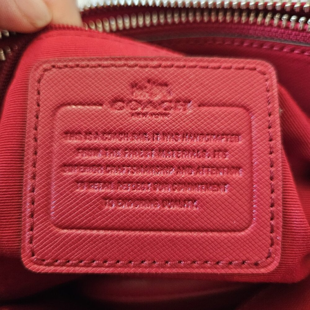 Coach Peyton Leather Mini Carryall Satchel Crossbody Bag F32829 RED NWT - Picture 4 of 16